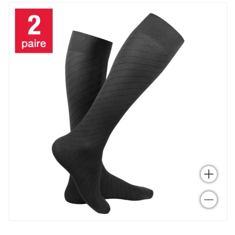 New TruForm Travel Series Compression Socks (15-20 mmHg), 2-pack